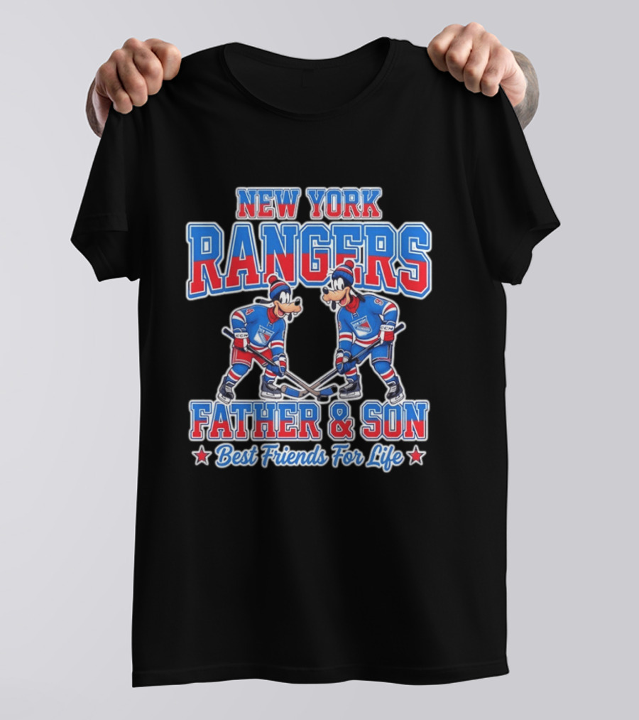 New York Rangers Goofy Father And Son Best Friends For Life T-Shirt