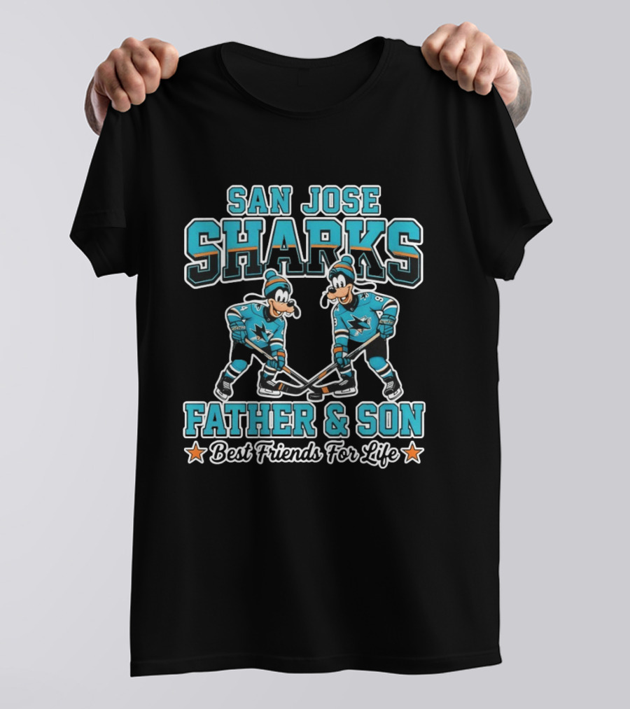 San Jose Sharks Disney Goofy Father And Son Best Friends For Life T-Shirt