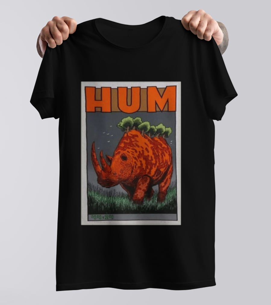 Hum Band 2025 2026 Tour With Rhino And Trees T-Shirt