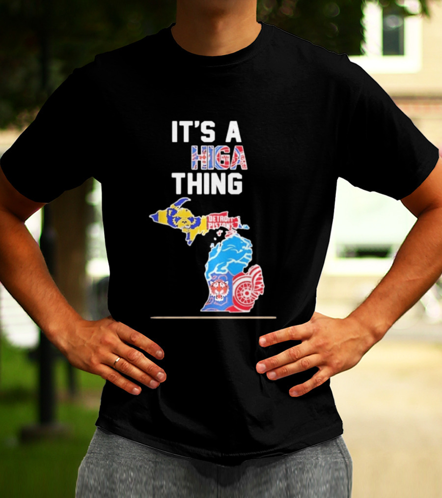 It's A Michigan Thing Detroit Pistons Tigers Red Wings Wolverines T-Shirt