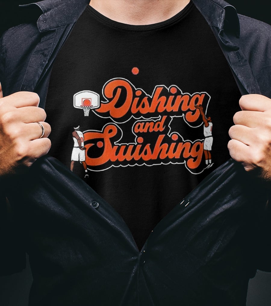 Jalen Brunson New York Knicks Dishing And Swishing Basketball Player NBA T-Shirt