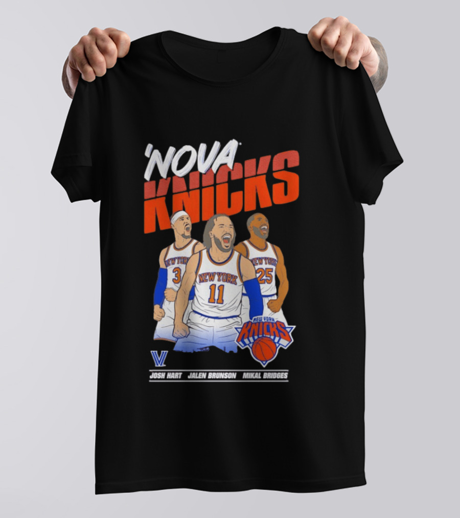 Nova Knicks Josh Hart Jalen Brunson Mikal Bridges New York NBA Basketball T-Shirt