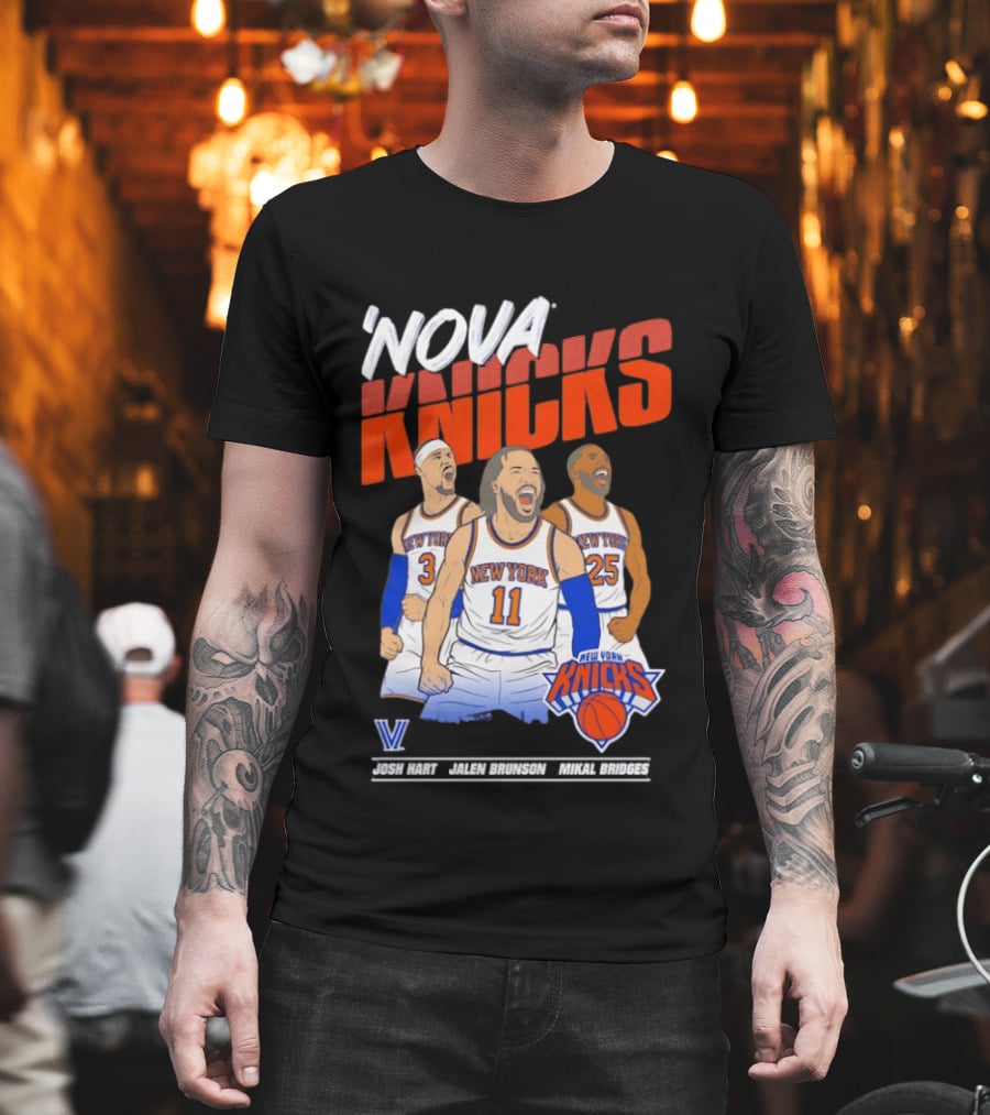 Nova Knicks Josh Hart Jalen Brunson Mikal Bridges New York NBA Basketball T-Shirt