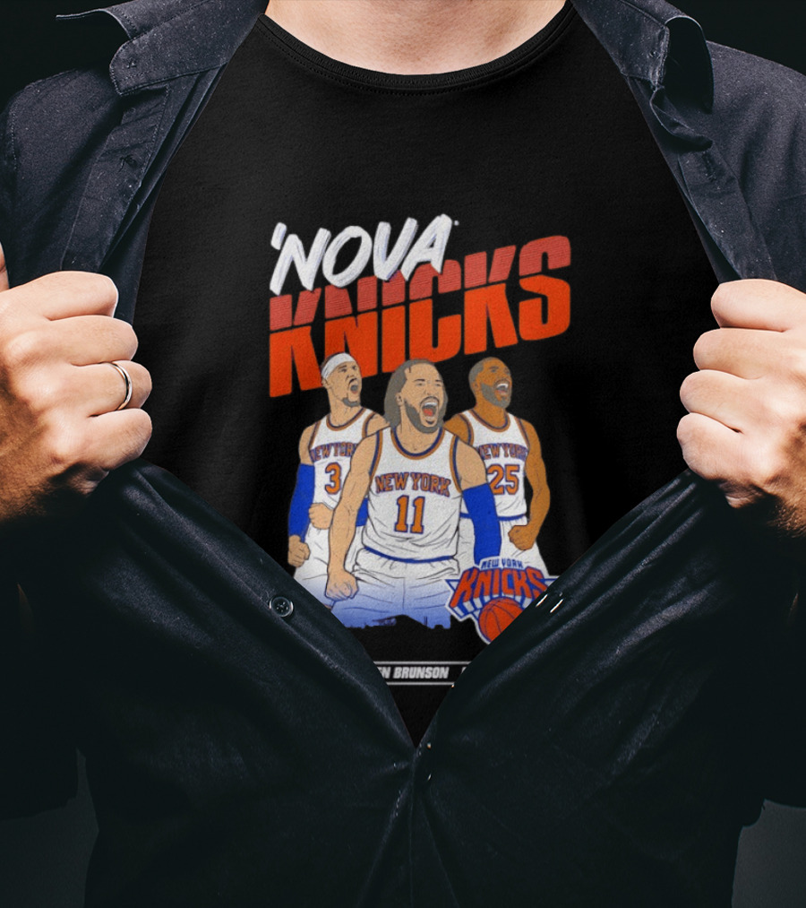 Nova Knicks Josh Hart Jalen Brunson Mikal Bridges New York NBA Basketball T-Shirt