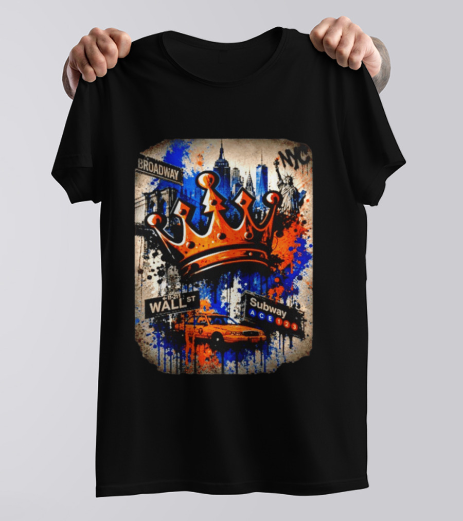 Broadway Wall St Subway NYC Crown Skyline Statue Graffiti T-Shirt