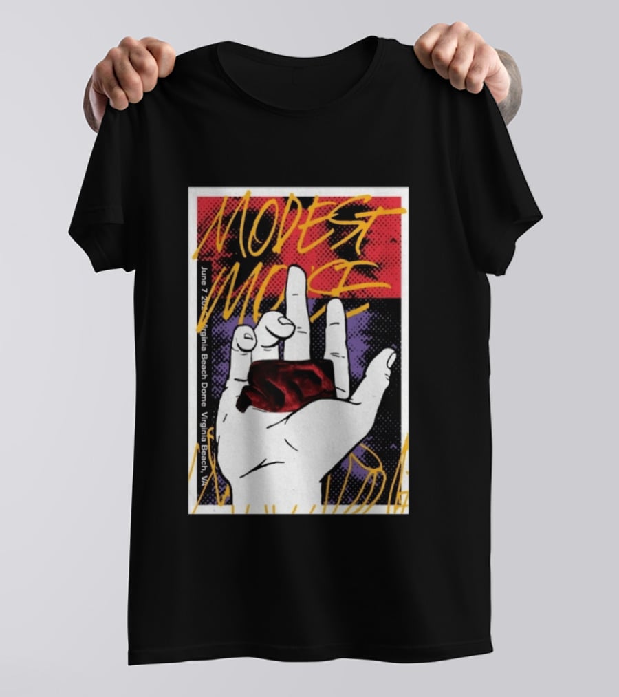 Modest Mouse June 7 2026 Virginia Beach Dome Hand T-Shirt