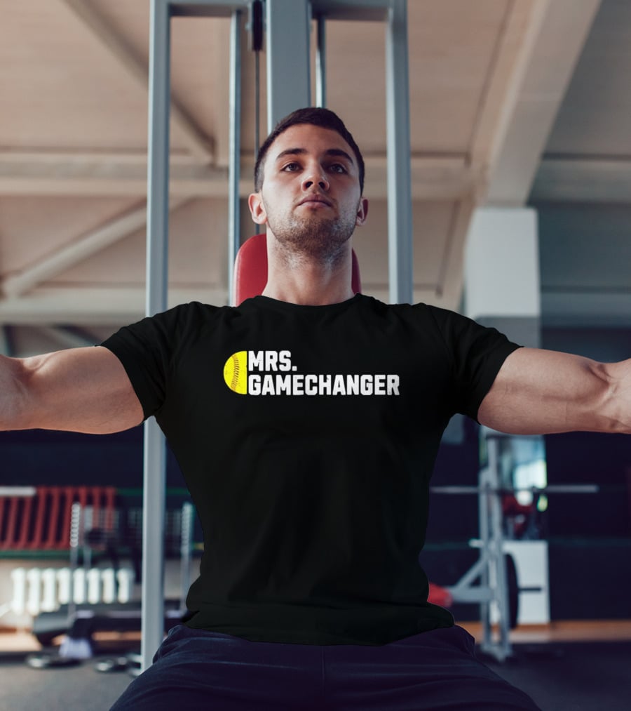 Mrs. Gamechanger Softball Baseball Enthusiast Athlete Lover Fitness Sports T-Shirt