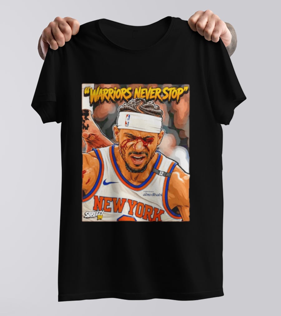New York Knicks Josh Hart Warriors Never Stop Abu Dhabi Experience T-Shirt