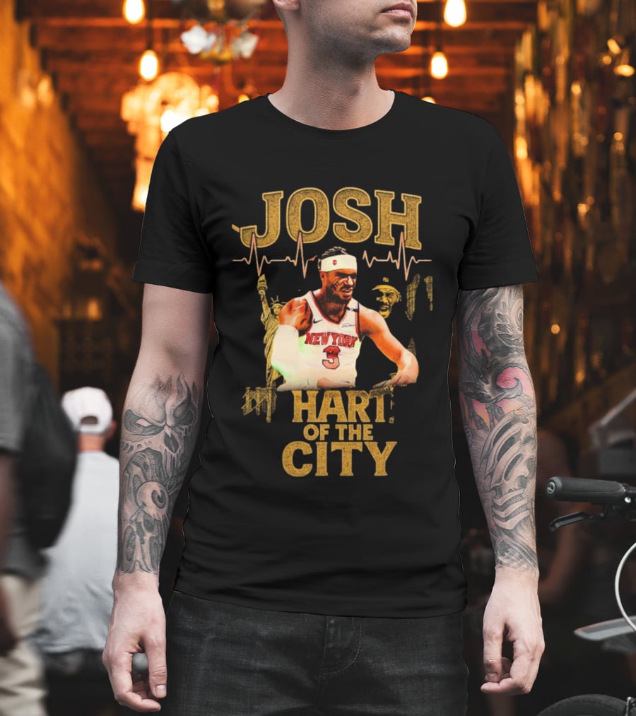 Josh Hart New York Knicks Statue Of Liberty City T-Shirt