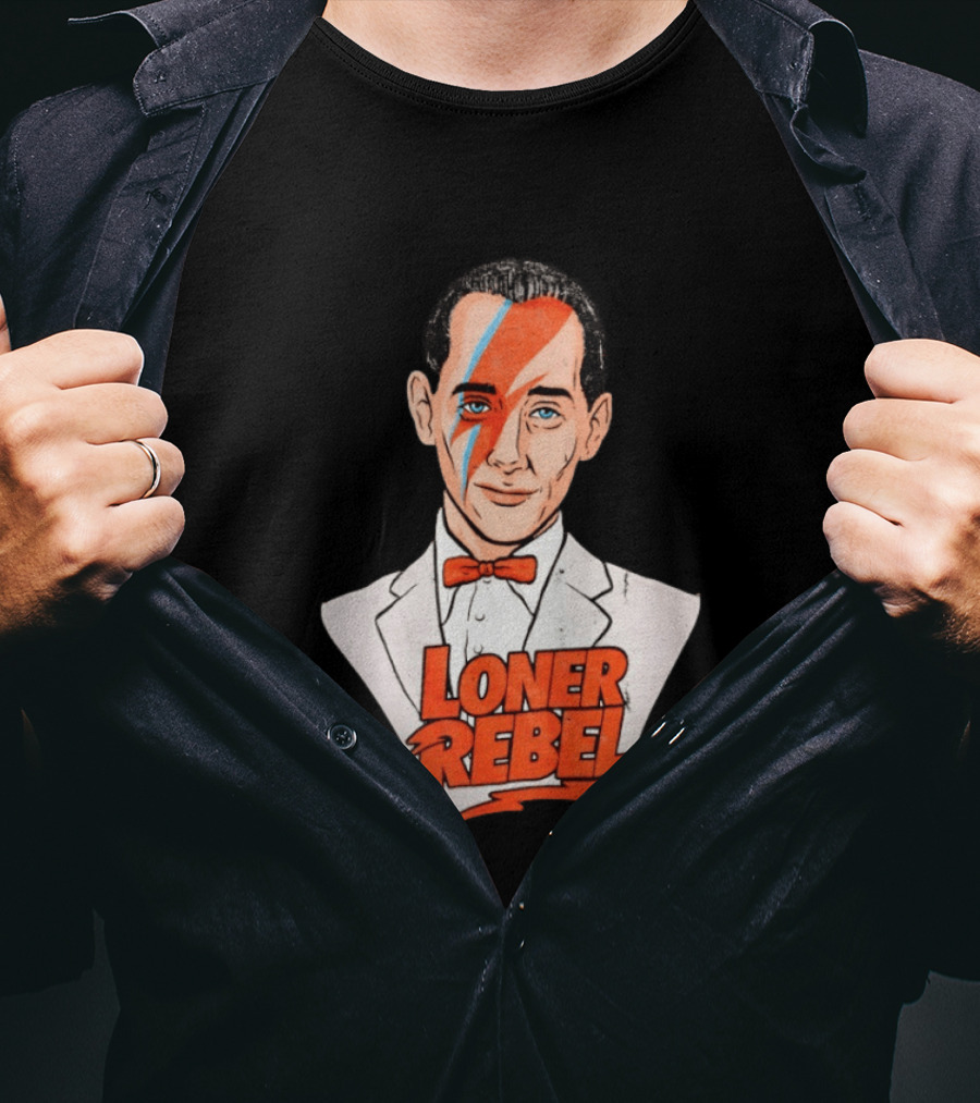 Pee Wee Herman David Bowie Aladdin Sane Loner Rebel Mashup Pop Culture T-Shirt