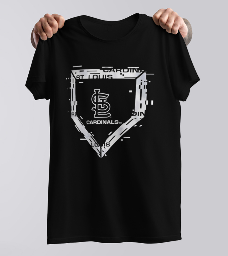 St Louis Cardinals Home Plate Glitch Logo Sports Fan T-Shirt