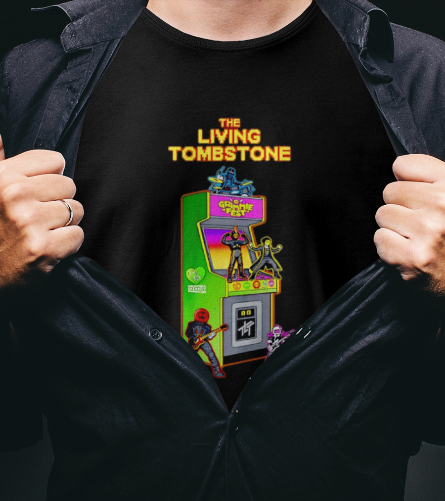 The Living Tombstone Grimmie Fest Christina Grimmie Foundation Arcade Cabinet T-Shirt