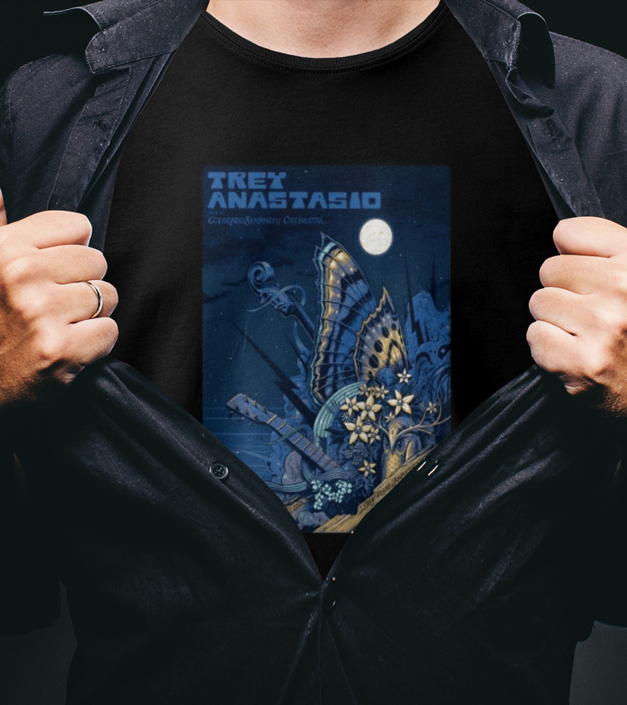 Trey Anastasio Colorado Symphony Orchestra Red Rocks Amphitheatre Moonlit Performance June 7 2026 T-Shirt