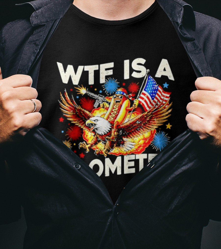 Wtf Is A Kilometer American Hotdog Eagle Fireworks Independence Day Patriot T-Shirt