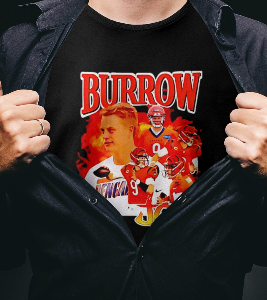 Burrow Joe 9 Cincinnati Bengals Football Star Blazing T-Shirt