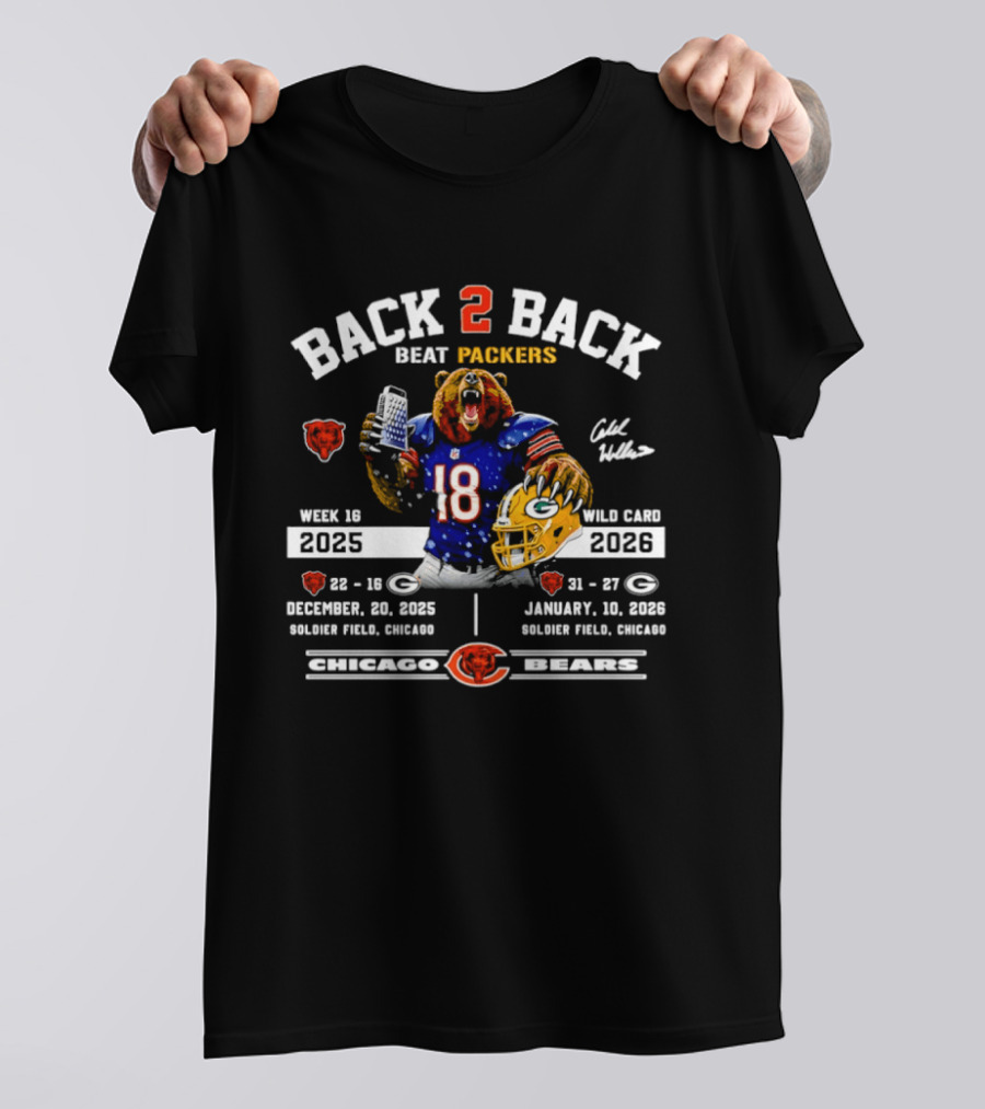 Back 2 Back Beat Packers Week 16 2025 Wild Card 2026 Solider Field Chicago Bears T-Shirt
