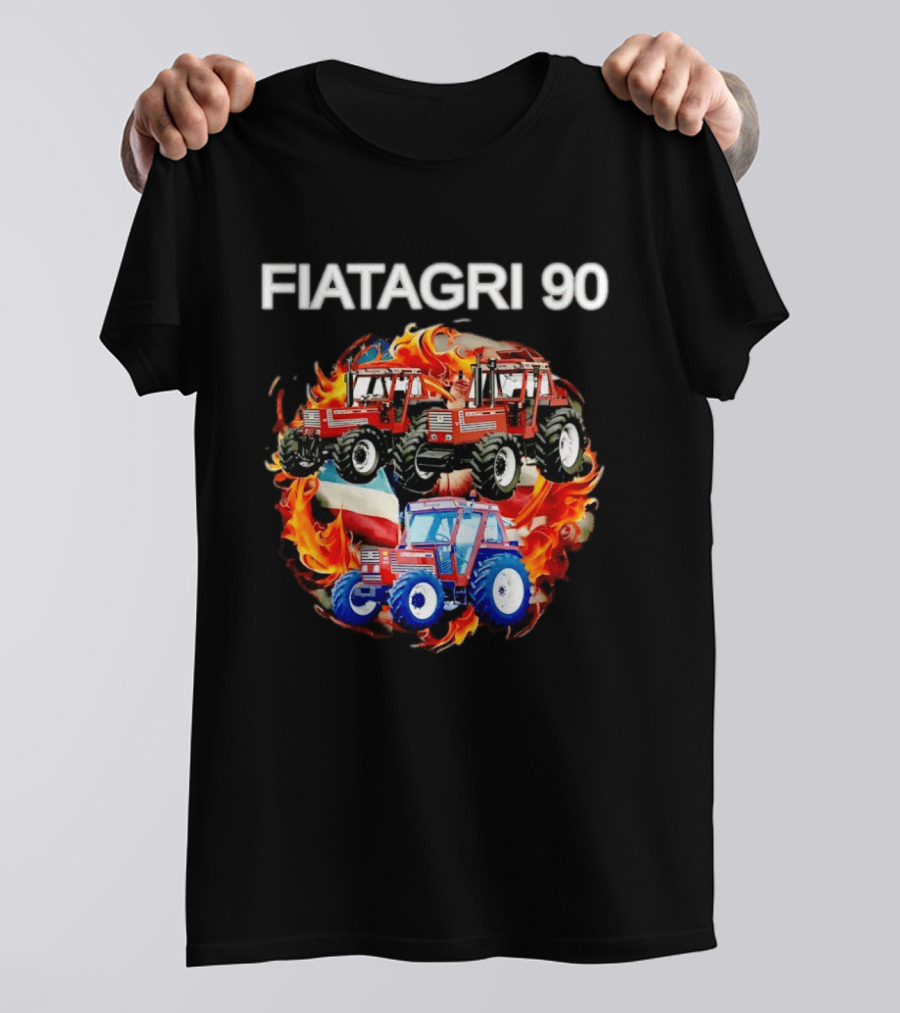 FIATAGRI 90 Series Tractors With Flames And Flags T-Shirt