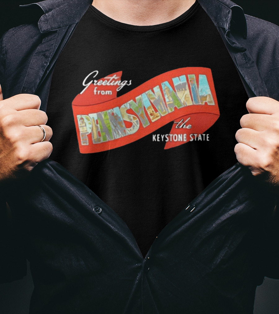 Greetings From Pennsylvania The Keystone State Vintage Postcard T-Shirt