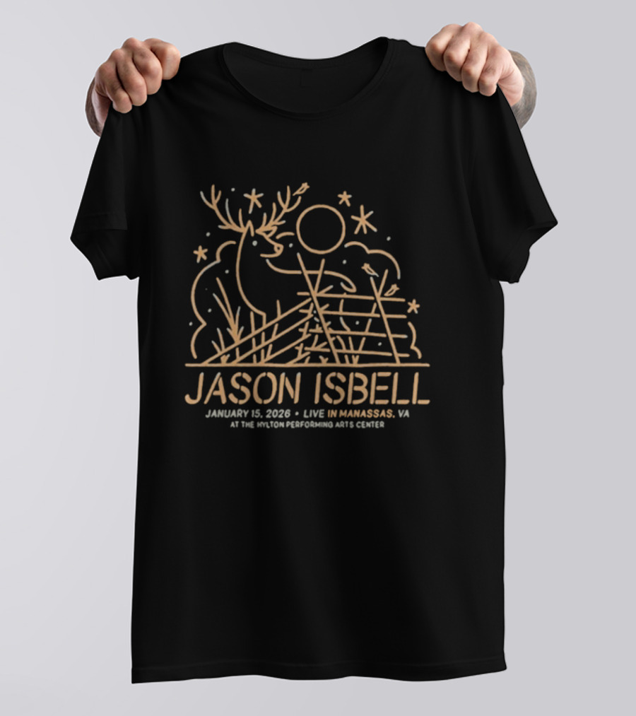 Jason Isbell Live January 15 2026 Manassas Virginia Hylton Performing Arts Center T-Shirt