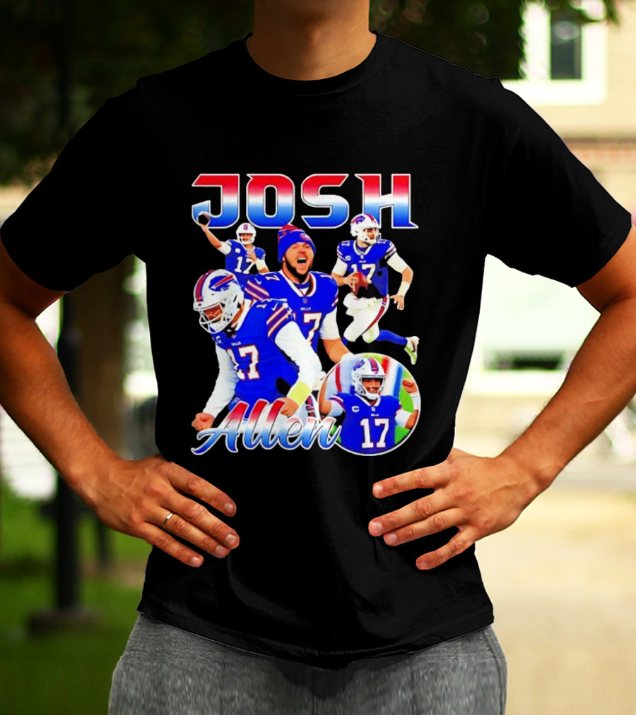 JOSH Allen Buffalo Bills Player 17 Collage 2026 T-Shirt