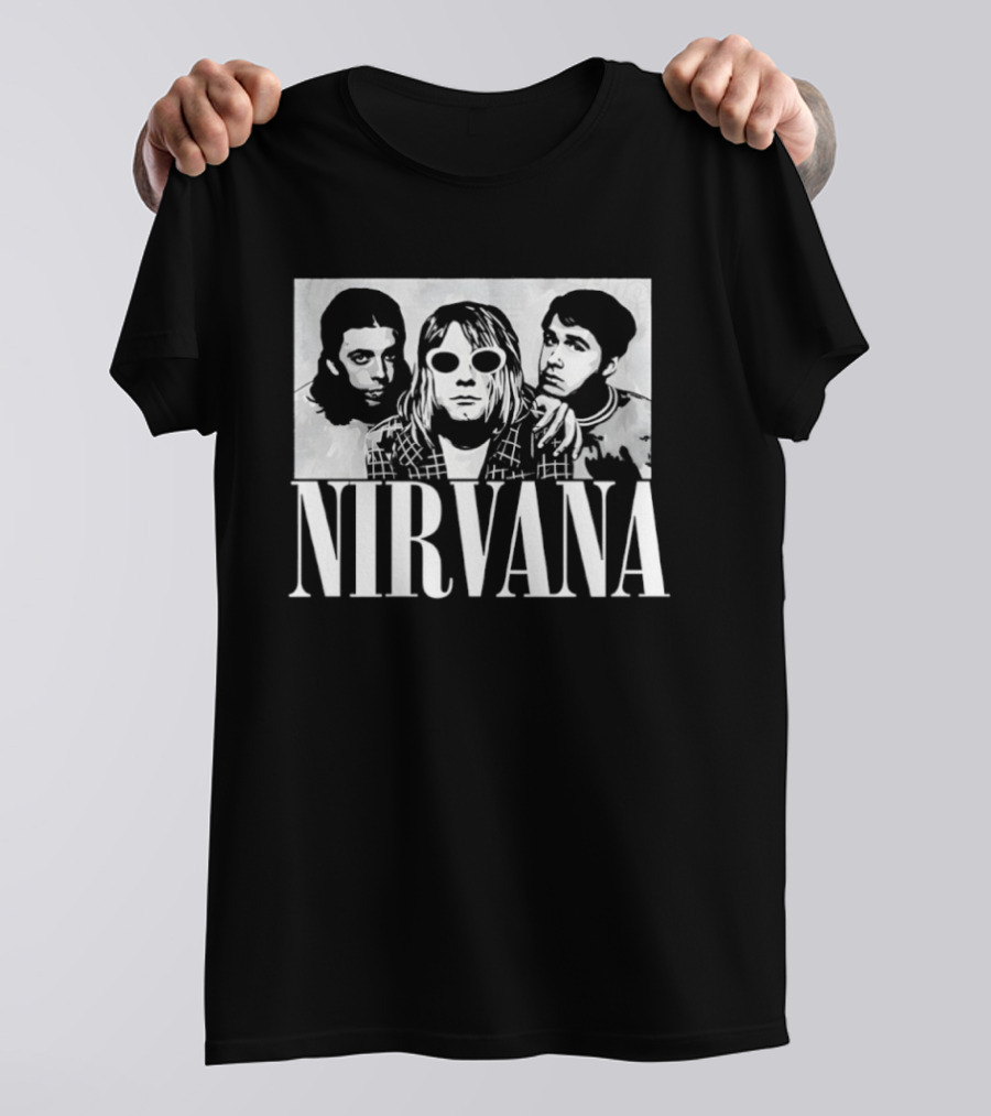 Krist Novoselic Kurt Cobain Pat Smear Nirvana Nevermind Album T-Shirt