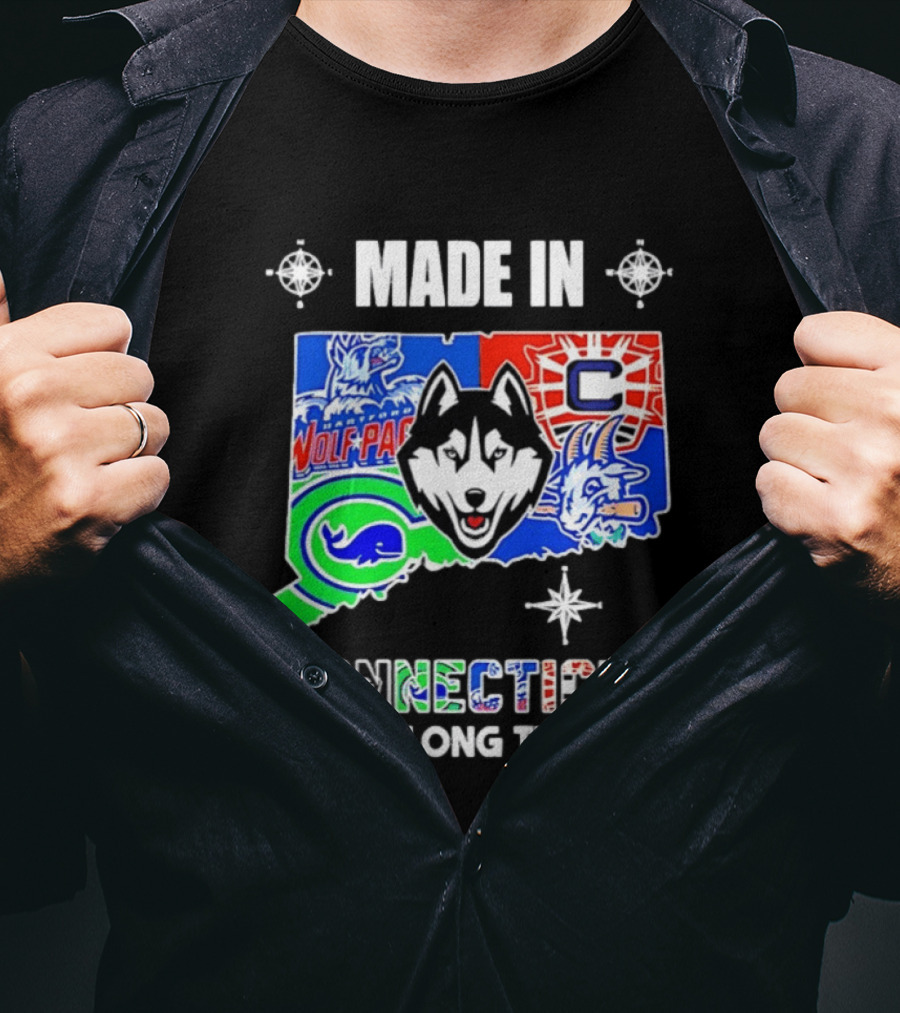Made In Connecticut Wolf Pack Whale UConn Huskies A Long Long Time Ago T-Shirt