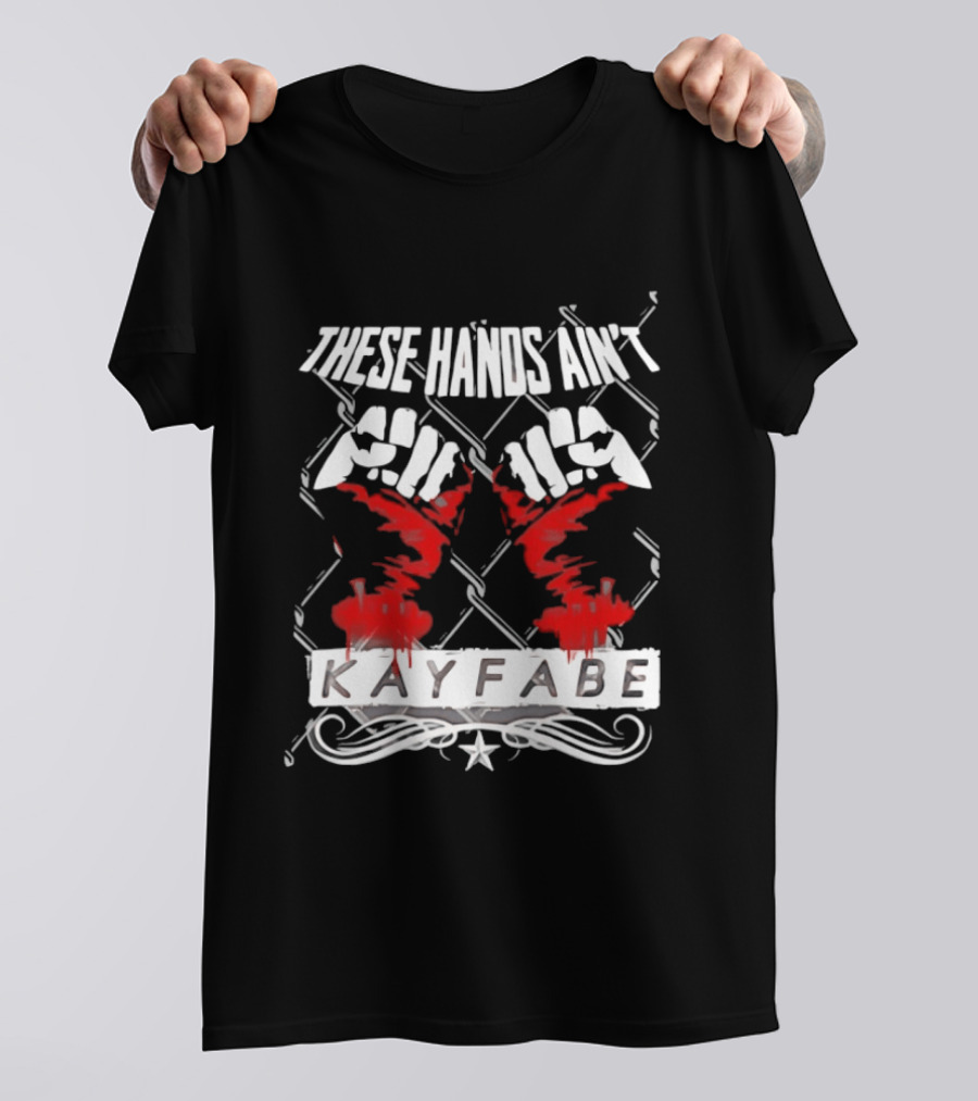 These Hands Ain't Kayfabe Bloody Knuckles With Chainlink Fence T-Shirt