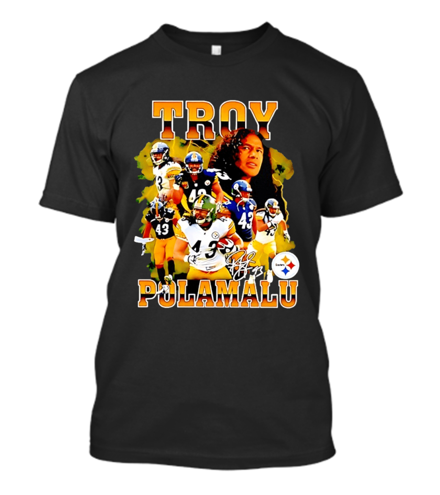 Troy Polamalu 43 Pittsburgh Steelers Collage 2026 T-Shirt