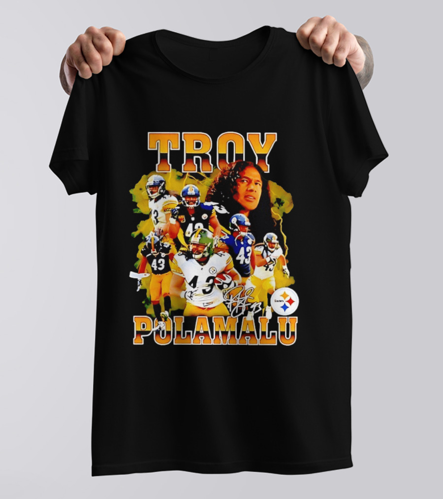 Troy Polamalu 43 Pittsburgh Steelers Collage 2026 T-Shirt