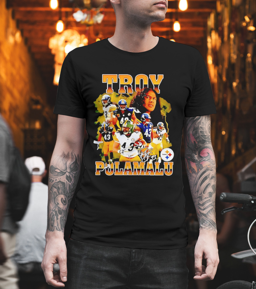 Troy Polamalu 43 Pittsburgh Steelers Collage 2026 T-Shirt