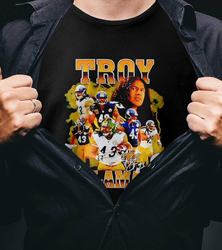 Troy Polamalu 43 Pittsburgh Steelers Collage 2026 T-Shirt