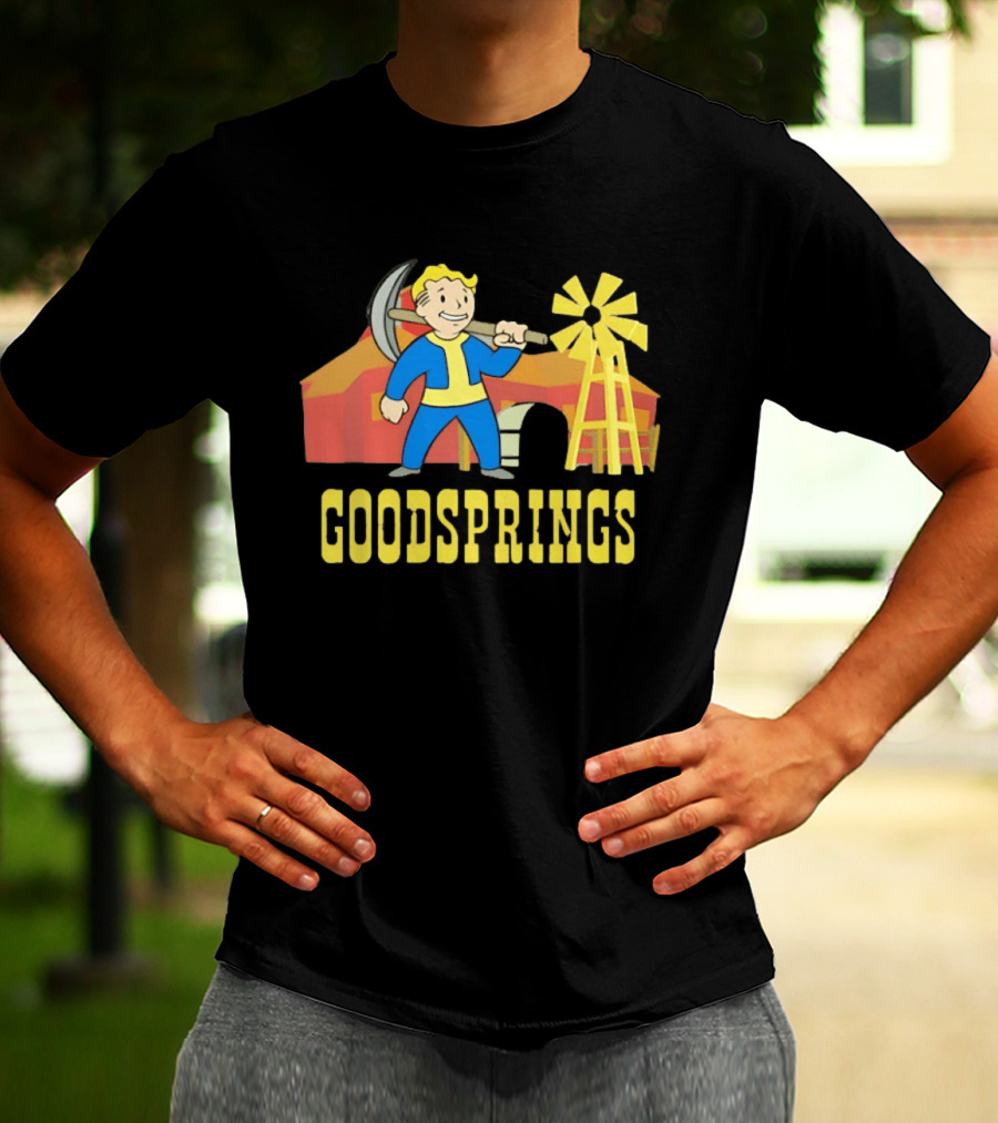 Vault Boy Goodsprings Fallout Windmill Pickaxe T-Shirt