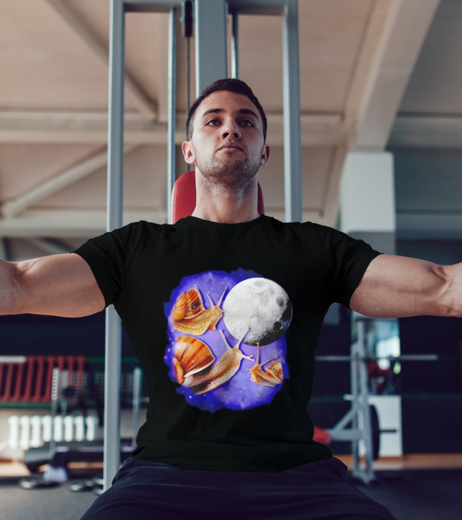 Yearning Snails Moon Cosmic Dreamscape Snail Galaxy T-Shirt