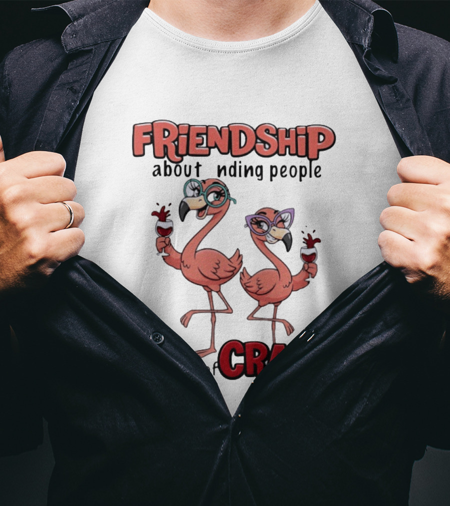FRIENDSHIP About Finding People Who Are Your Kind Of CRAZY Flamingo Humor T-Shirt