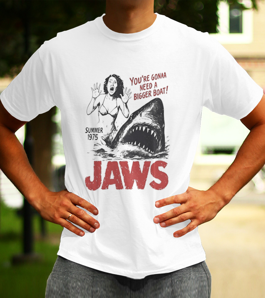 Jaws You're Gonna Need A Bigger Boat Summer 1975 Vintage Movie T-Shirt