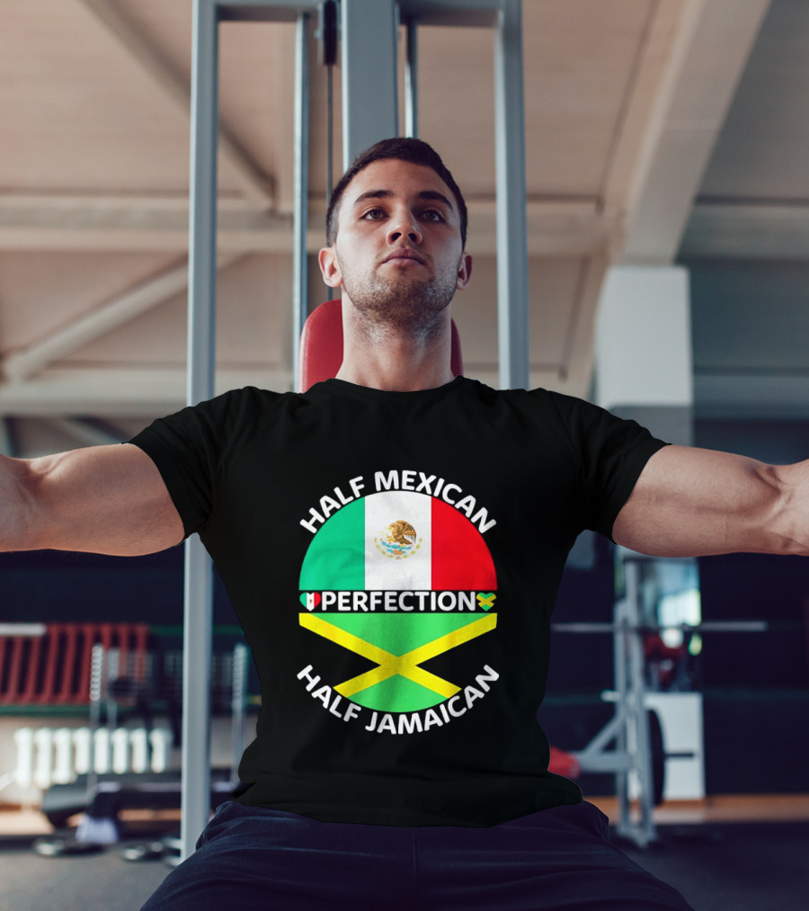 Half Mexican Perfection Half Jamaican Flag Fusion T-Shirt