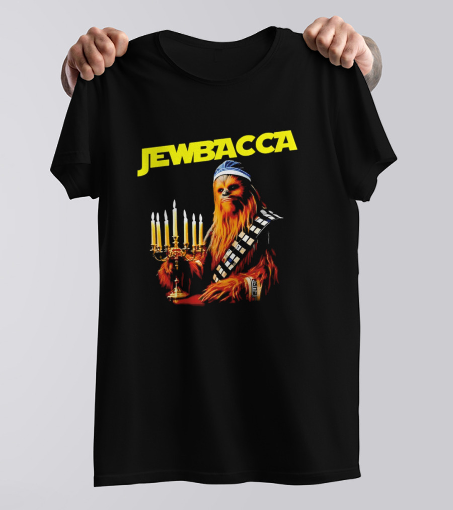 Jewbacca Chewbacca Star Wars Menorah Hanukkah T-Shirt