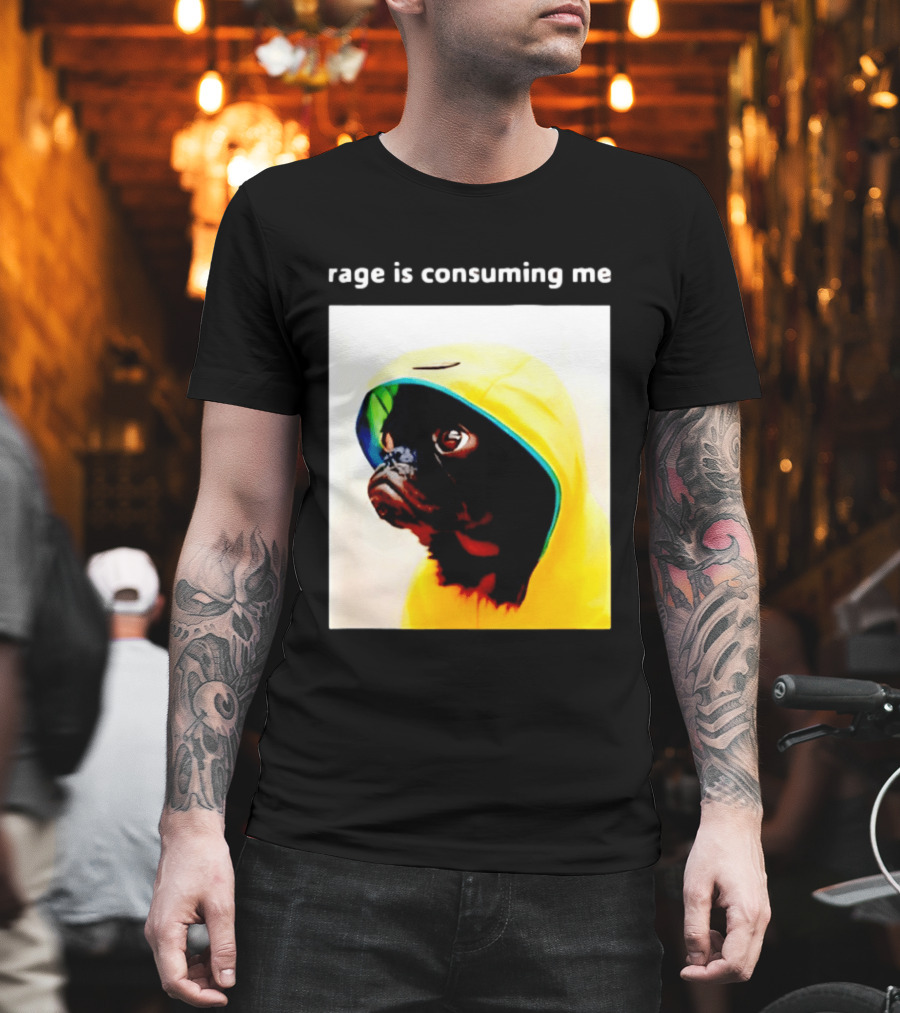 Rage Is Consuming Me Pug In Yellow T-Shirt