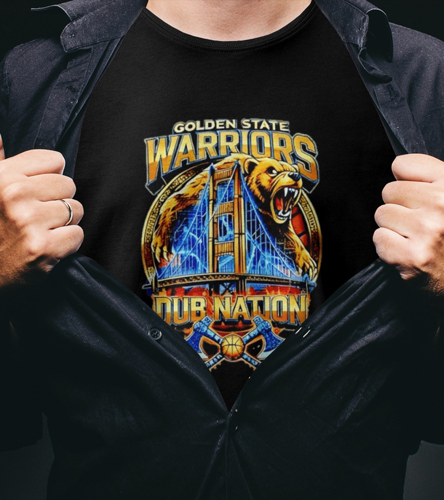 Golden State Warriors Dub Nation Bridge Bear Basketball Axes T-Shirt