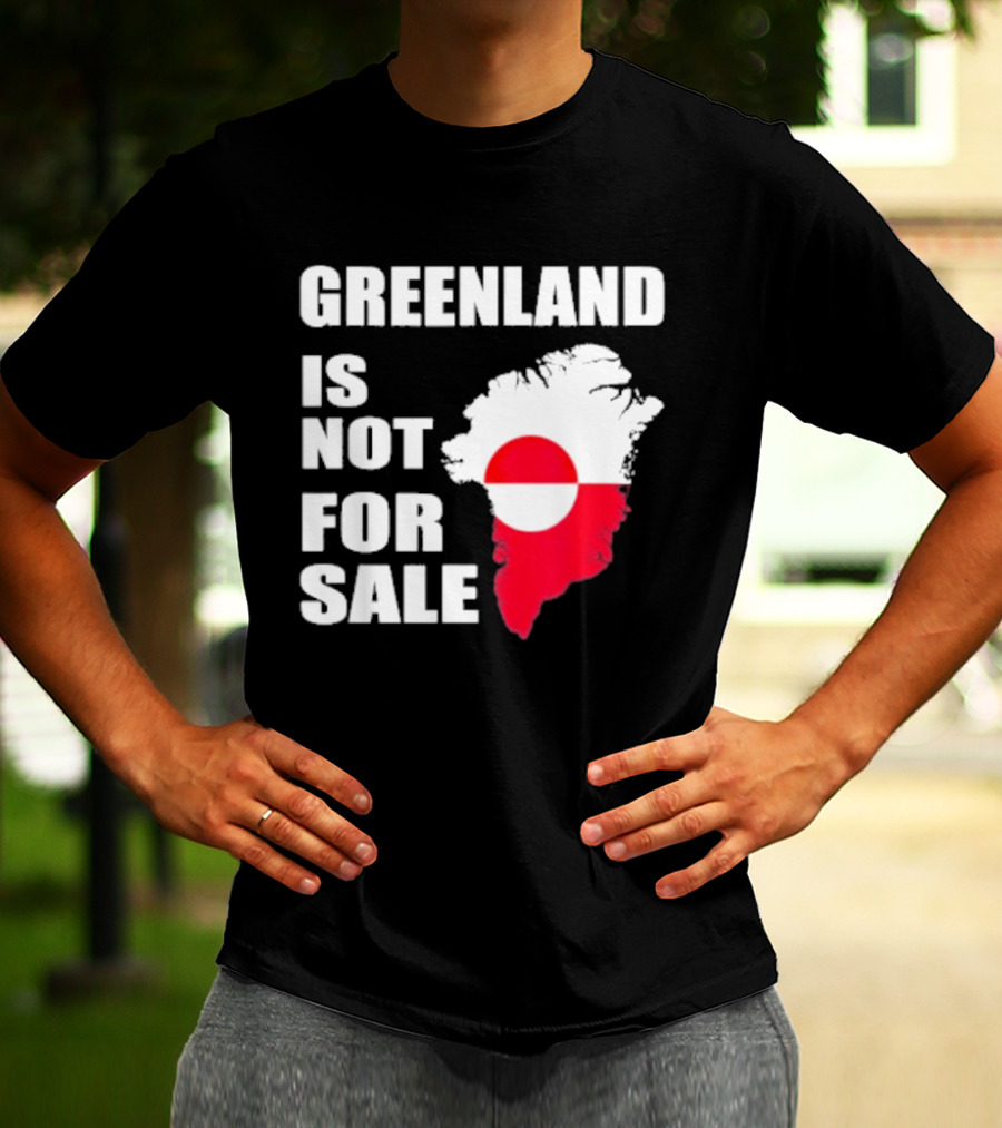 Greenland Is Not For Sale 2026 Map Red And White Flag T-Shirt