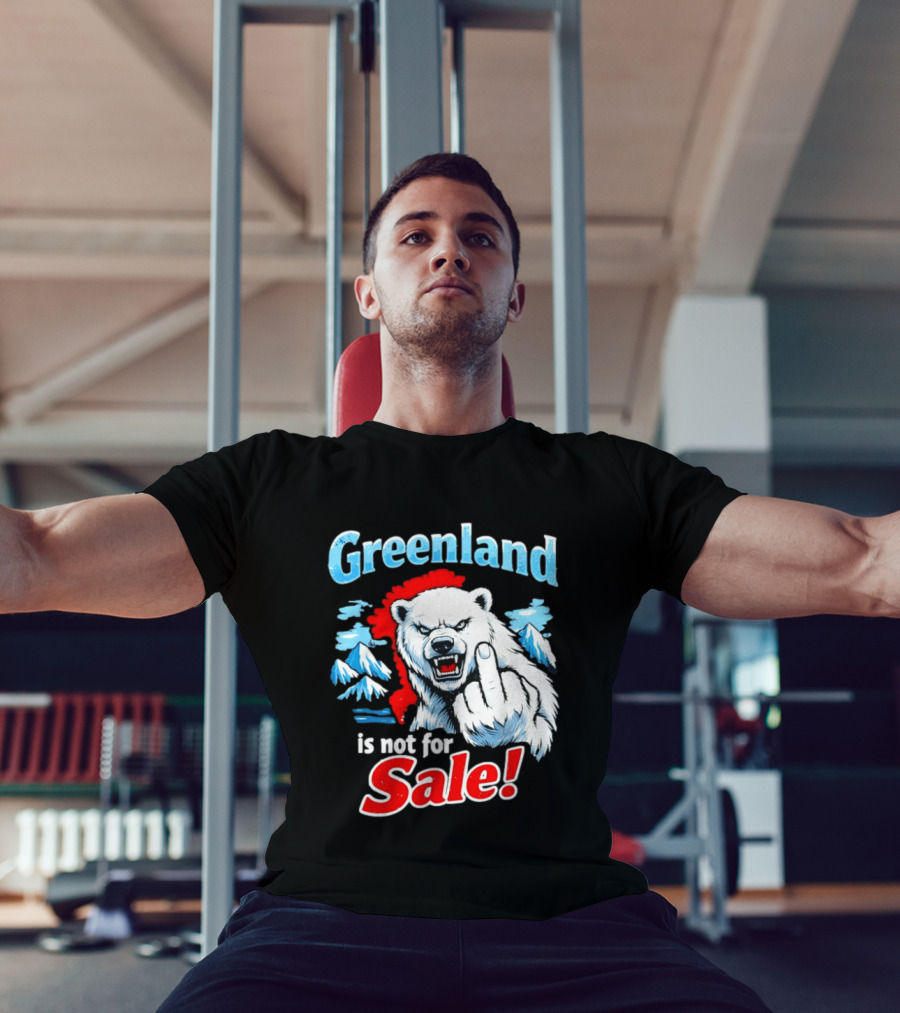 Greenland Is Not For Sale White Bear Middle Finger T-Shirt