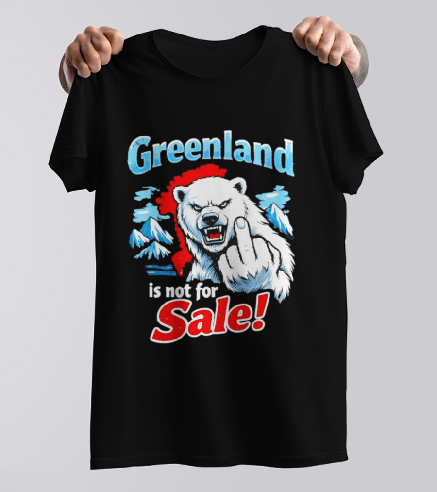 Greenland Is Not For Sale White Bear Middle Finger T-Shirt