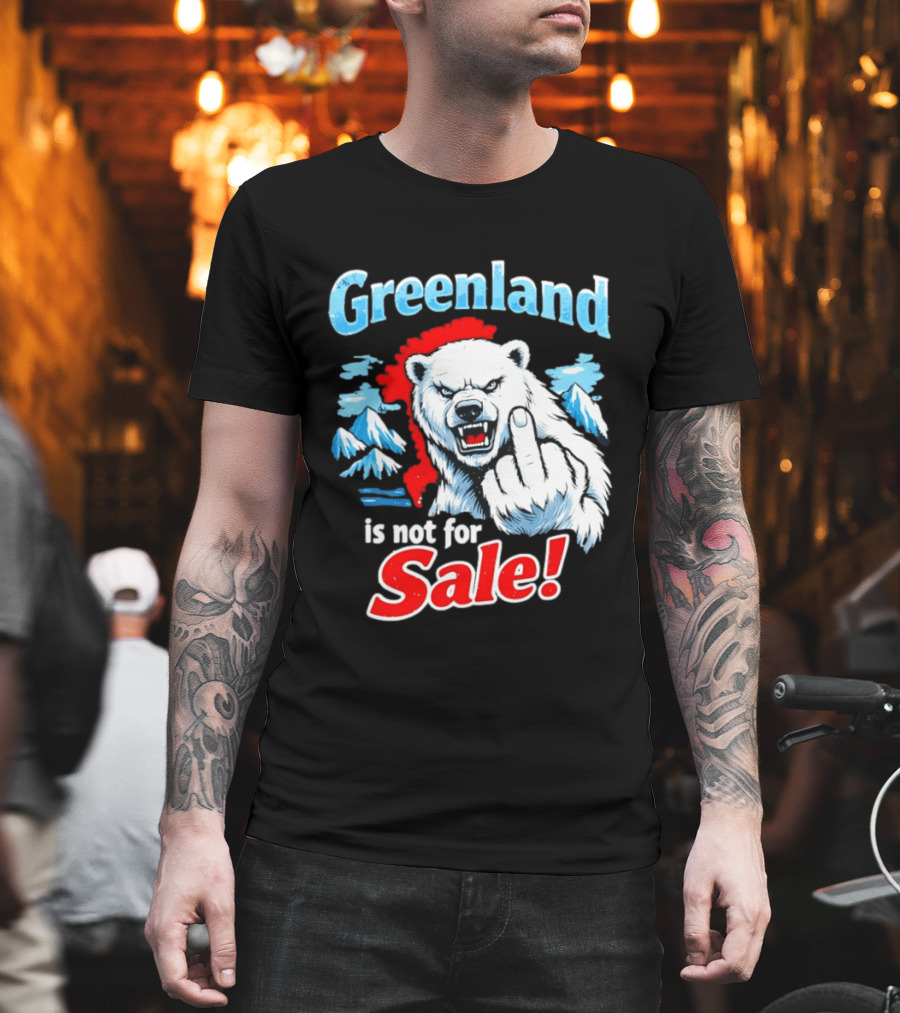 Greenland Is Not For Sale White Bear Middle Finger T-Shirt