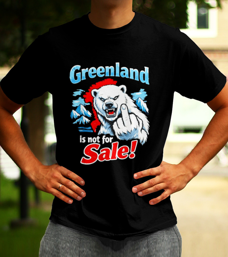 Greenland Is Not For Sale White Bear Middle Finger T-Shirt