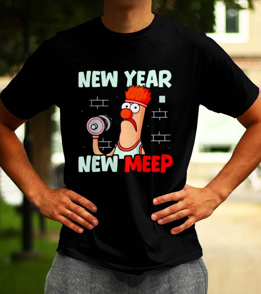 New Year New Meep Workout Motivation Cartoon T-Shirt