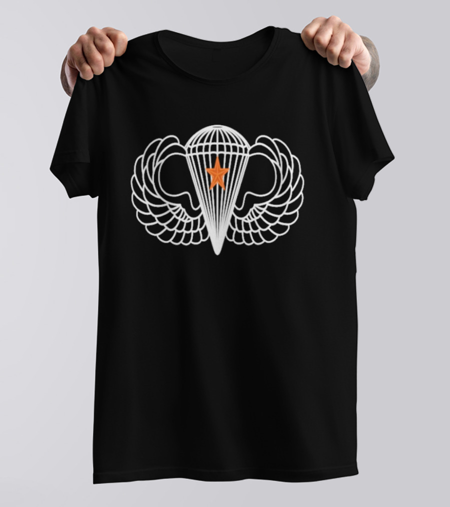 Parachute Wings One Combat Jump Wing Badge Star T-Shirt