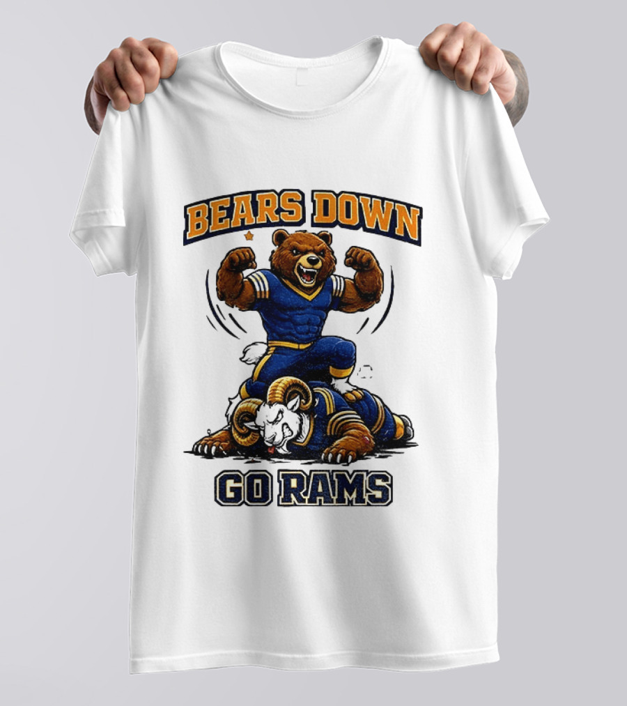 Bears Down Go Rams Los Angeles Rams Beat Chicago Bears Football 2026 T-Shirt
