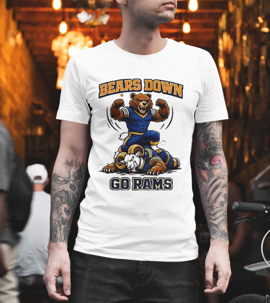 Bears Down Go Rams Los Angeles Rams Beat Chicago Bears Football 2026 T-Shirt