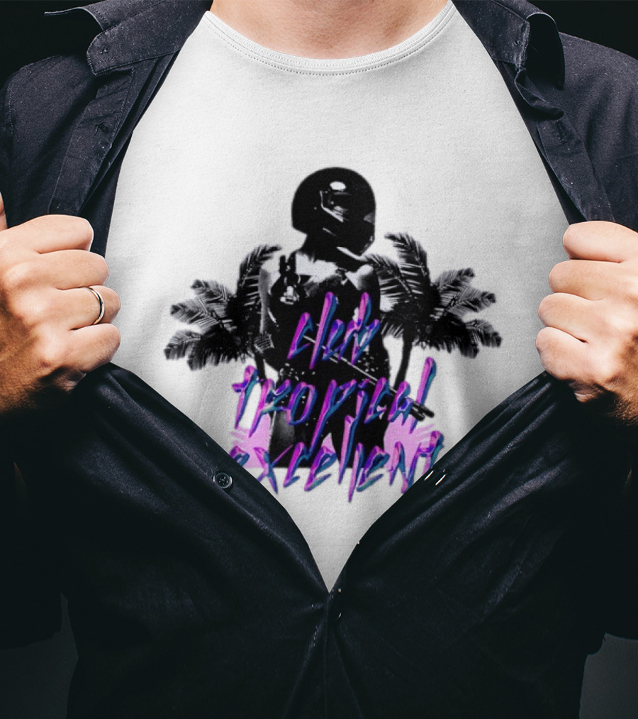 Club Tropical Excellent Palms And Helmet Fusion Retro Aesthetic T-Shirt