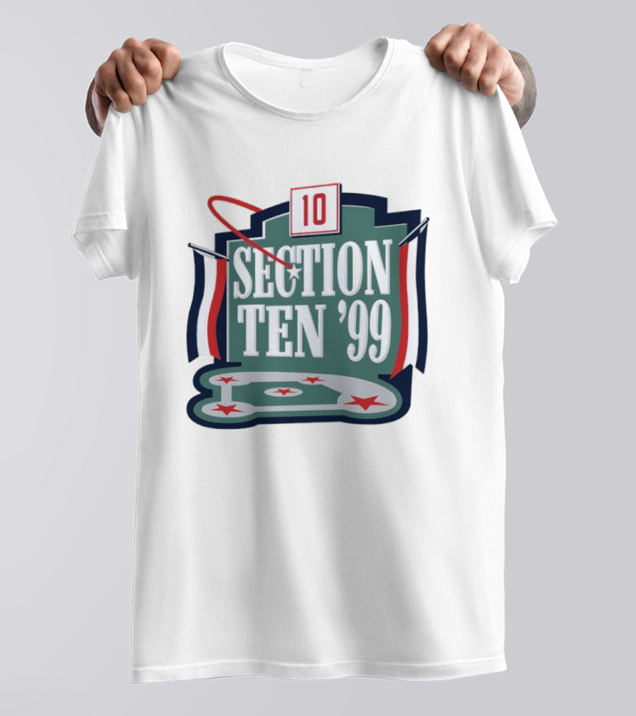 Section Ten 1999 Baseball Diamond Red White Blue Stars T-Shirt